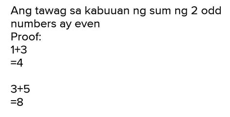 ano ang tawag sa bilang na kabuuan o sum ng 2 even number